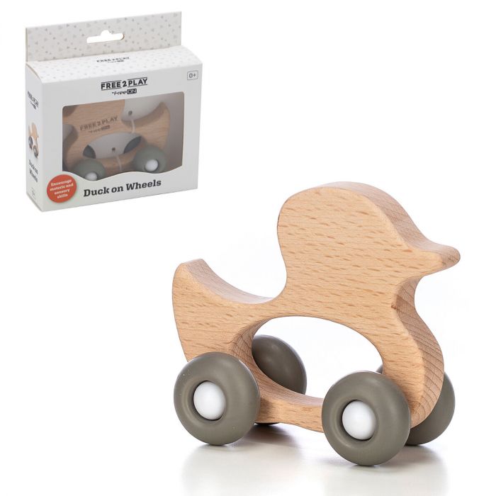 Riskant duidelijk Gezamenlijk Baby-Budget | Free2Play - Houten speelgoed met trekkoord en siliconen wielen  - Eend / Duck | Baby-Budget