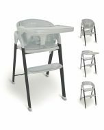 BabyGO Levels - Kinderstoel - Eetstoel voor kinderen vanaf 6 maanden tot 110kg - Warm Grey