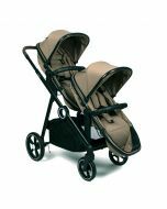 Baninni Luiz XL - Tweeling Kinderwagen - Duo Buggy - incl. 2 omvormbare zitjes & reiswiegjes - Geschikt voor 1 of 2 kindjes vanaf geboorte tot 22kg - Taupe