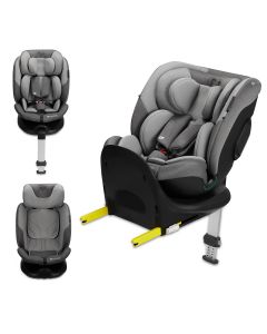 Kinderkraft i-Fix autostoel - i-Size - 360º draaibaar met isoFix - Cool Grey (40-150cm)