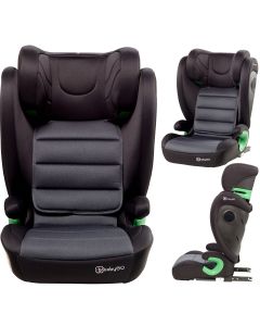 BabyGO autostoel Safechild i-Size met isoFix Grijs (15-36kg) - voor kinderen van 100-150cm