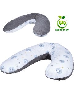 Bubaba - Body/Relax Pillow - Zwangerschapskussen - Voedingskussen met wasbare hoes (170x35cm) - Zoo Blauw