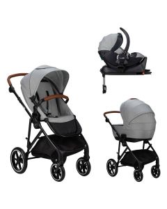 FreeON Kinderwagen Zen Deluxe 4in1 - Lichtgrijs  (incl. autostoel & isofix base)